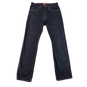 NEO BLUE Dark Wash Jeans Mens 32 Straight Leg Cotton Denim Classic Fit Mid Rise
